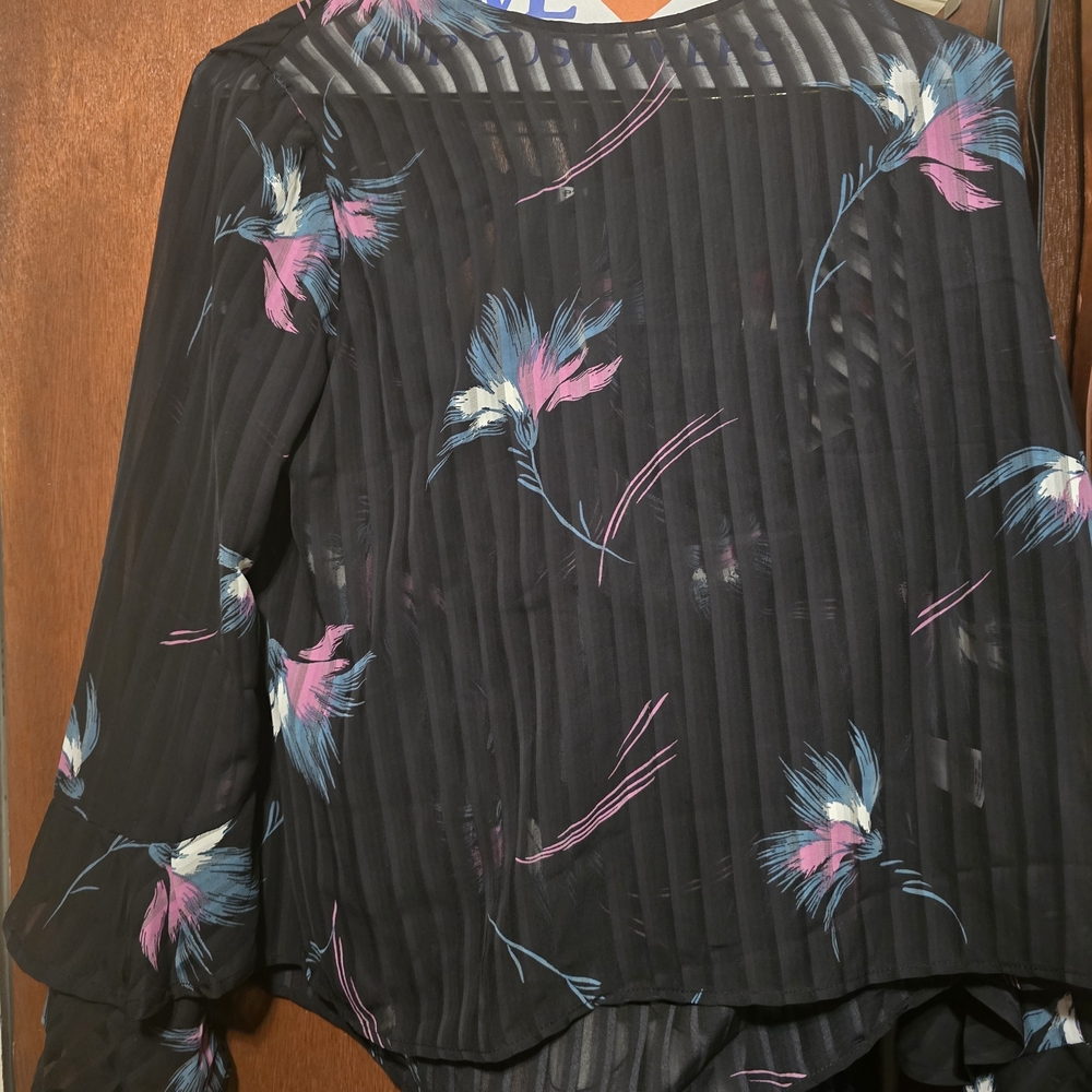 Floral Black Blouse
